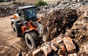 New Wheel Loader working,New Hitachi Wheel Loader lifting dirt,Side of new Hitachi Loader for Sale,New Hitachi Loader working